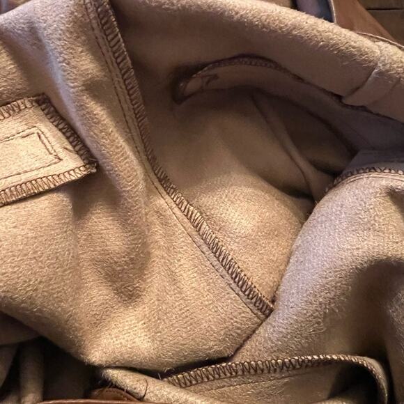 Lucy Paris Faux Leather Paperbag High Waist Ankle Pants Cognac NEW Medium - Picture 6 of 7